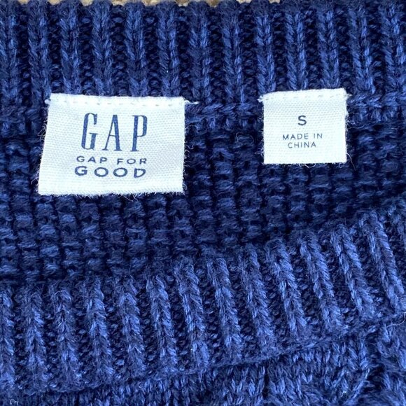 🍁 3/$25 🍁 Gap | Knitted Crewneck Sweater | Color: Blue | Size: Small - Picture 2 of 6